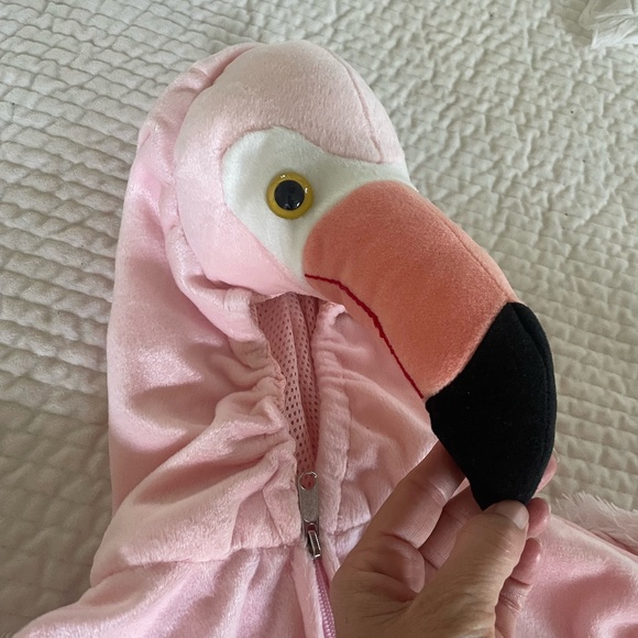 GIRLS HALLOWEEN COSTUME PINK FLAMINGO BIRD SIZE 6-7 - Picture 1 of 15